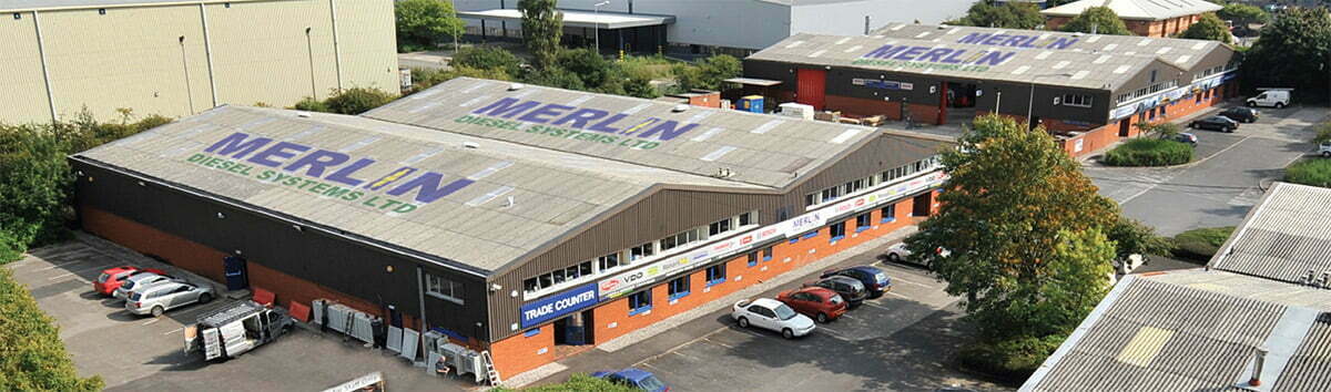 Aerial photograph of Merlin Diesel Systems Ltd. Headquarters, Walton Summit, Preston